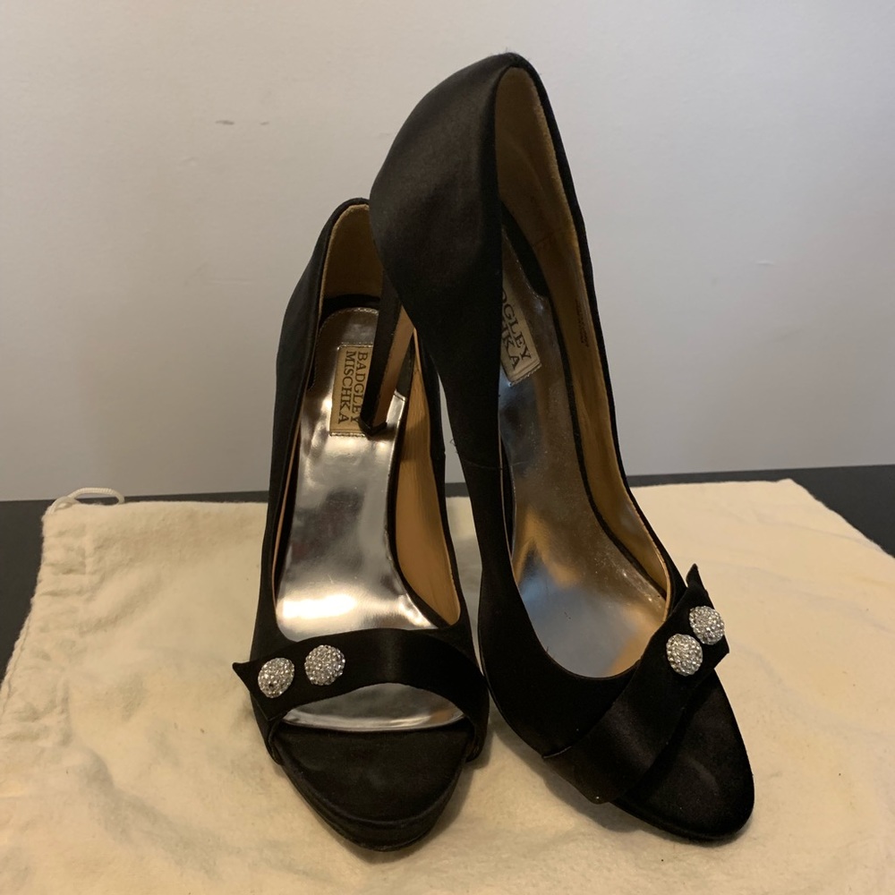 Badgley Mischka Banner Crystal Open-Toe Pump